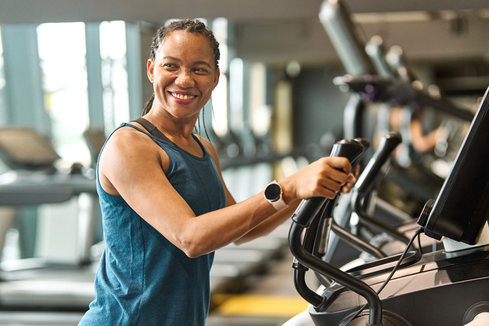 woman exercising in a gym