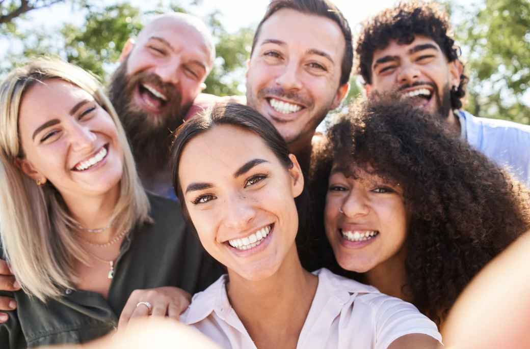 A group of happy people.