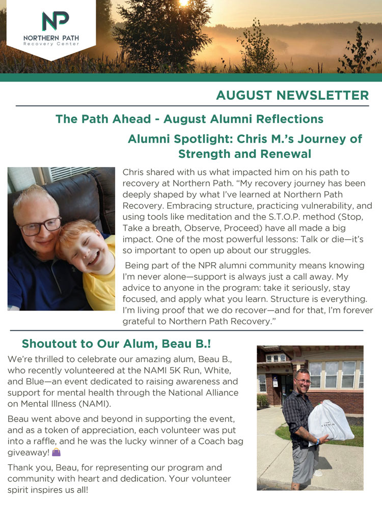 Northern Path Recovery Center - August 2025 Alumni Newsletter